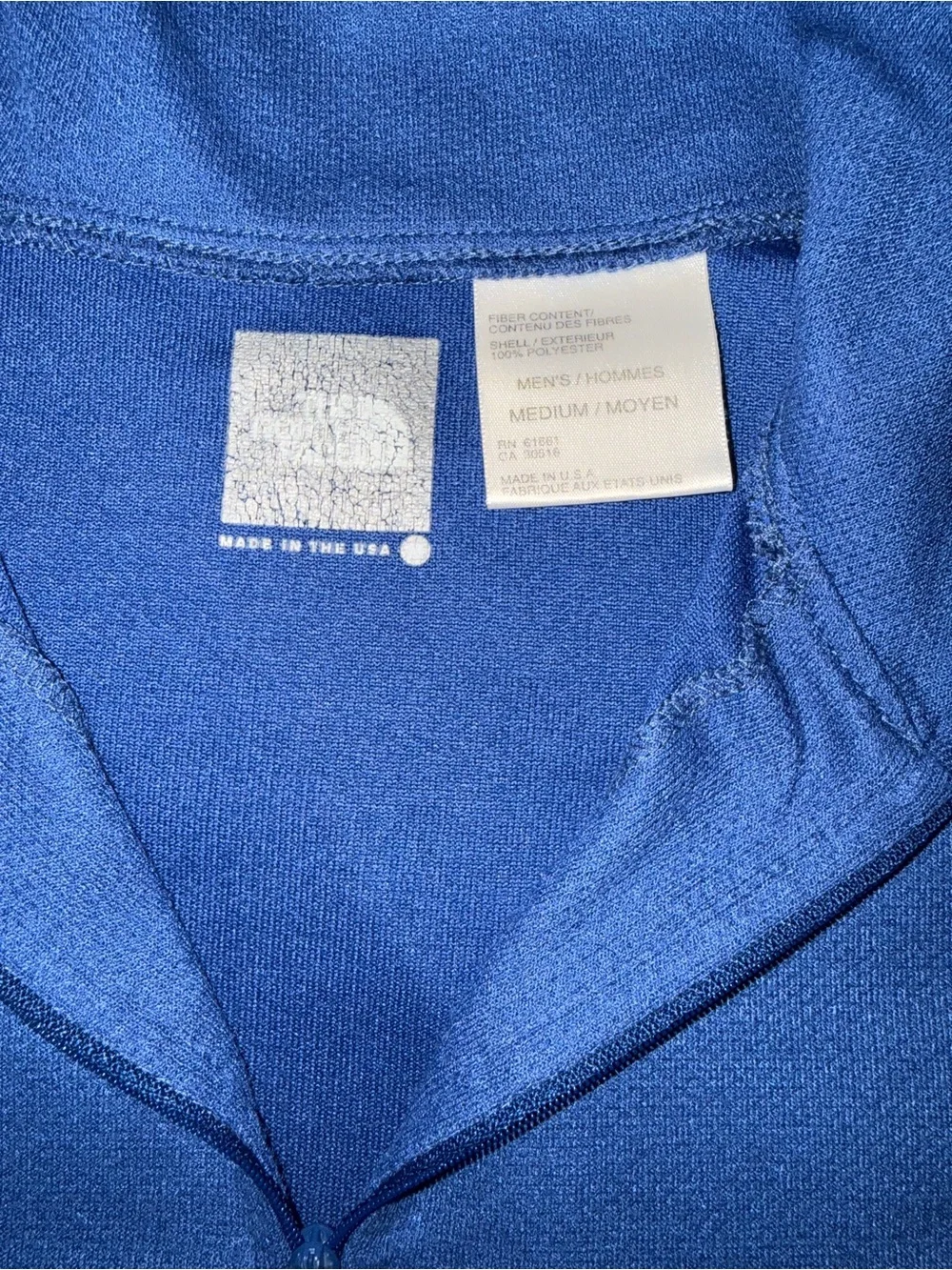 The North Face M Blue 1/4-Zip Lightweight Base Layer Pullover Thin Polartec